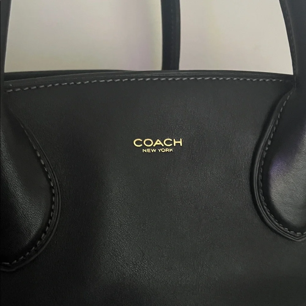 Coach Black/brass Empire Carryall 40 Leather Handbag - Picture 2 of 7